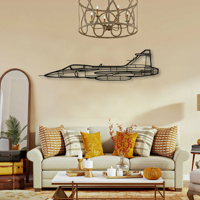 Jas 39 Gripern Classic Aircraft Silhouette Metal Wall Art - Tinvibe