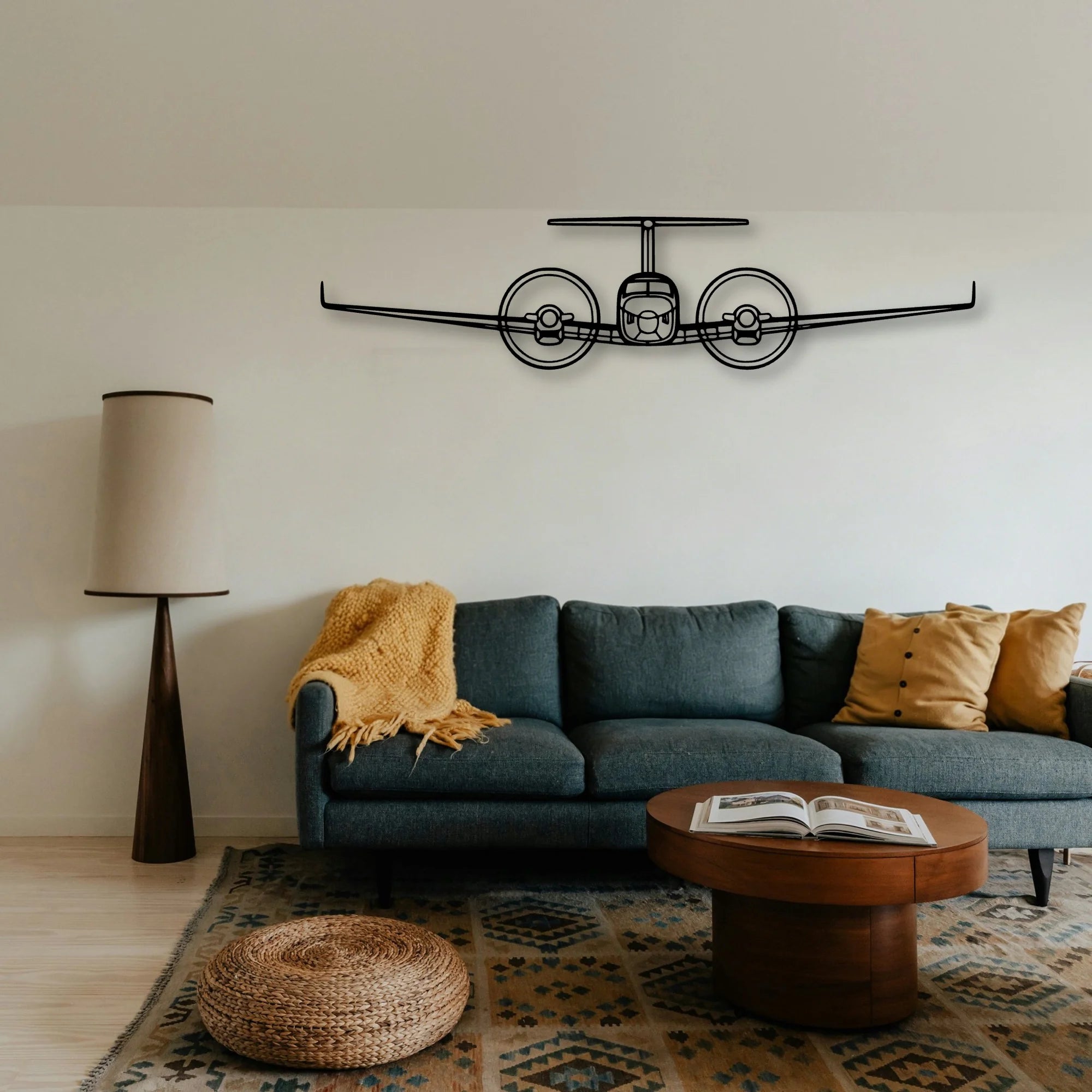 King Air 350 2 Classic Aircraft Silhouette Metal Wall Art - Tinvibe