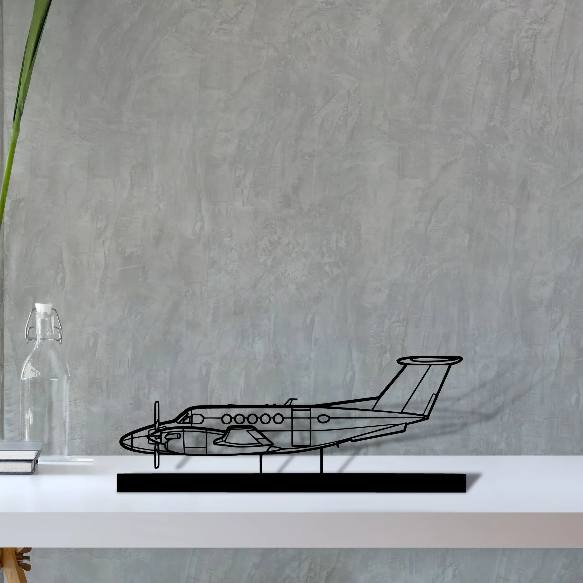 king-air-b200 Silhouette Metal Art Stand - Tinvibe