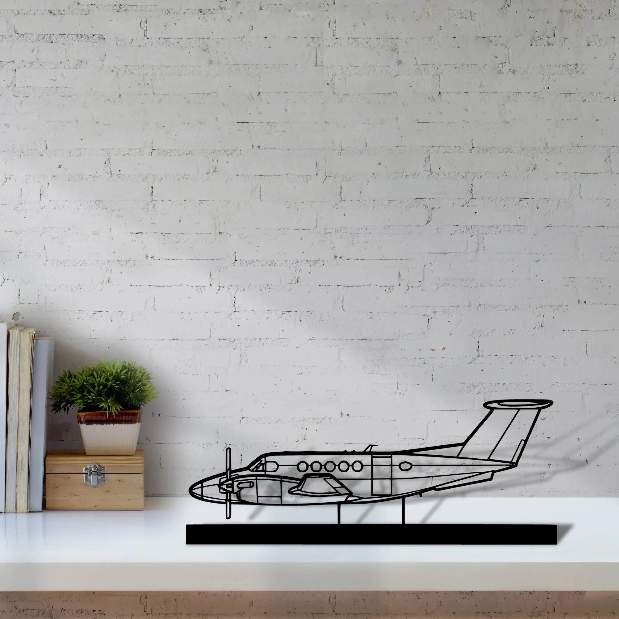king-air-b200 Silhouette Metal Art Stand - Tinvibe