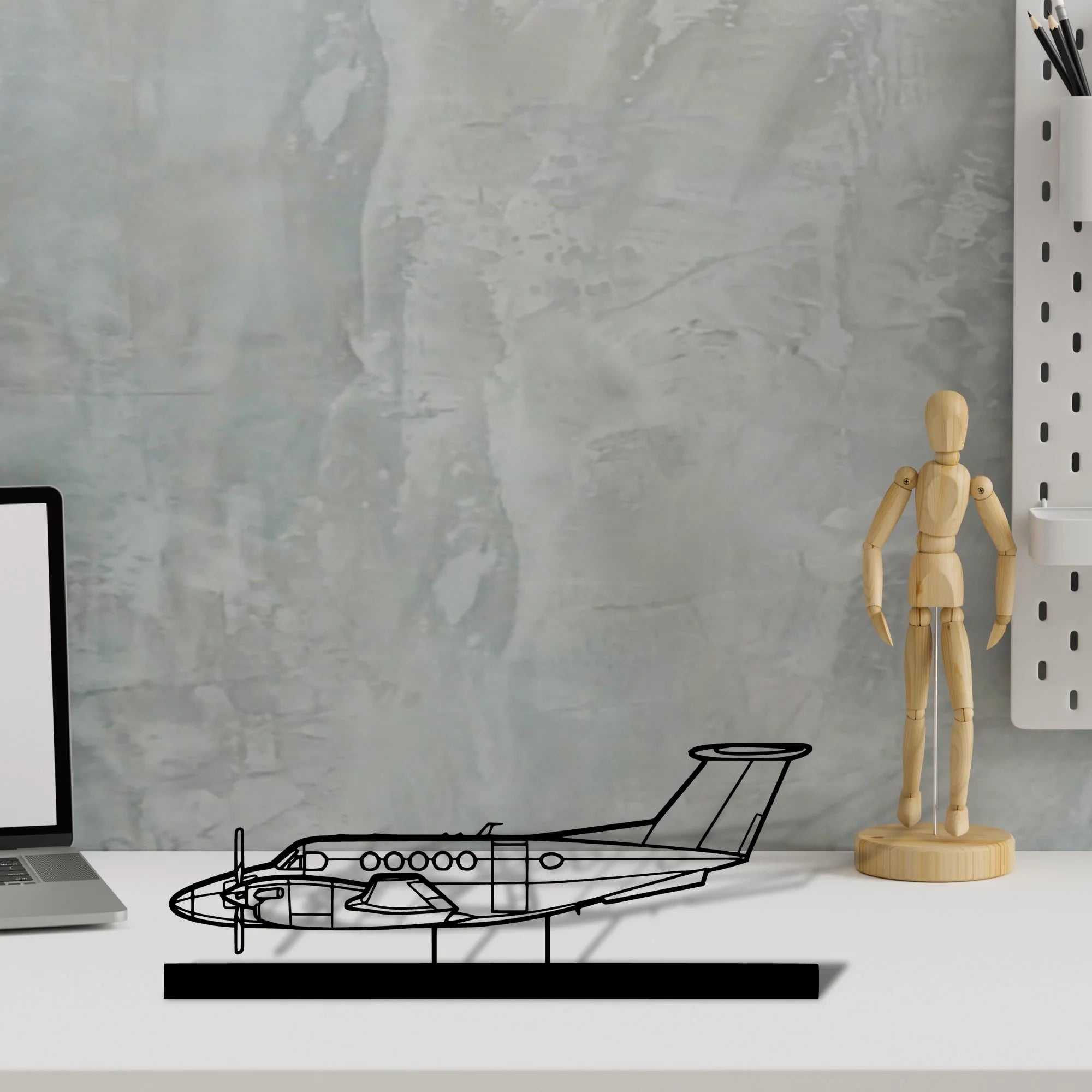 king-air-b200 Silhouette Metal Art Stand - Tinvibe