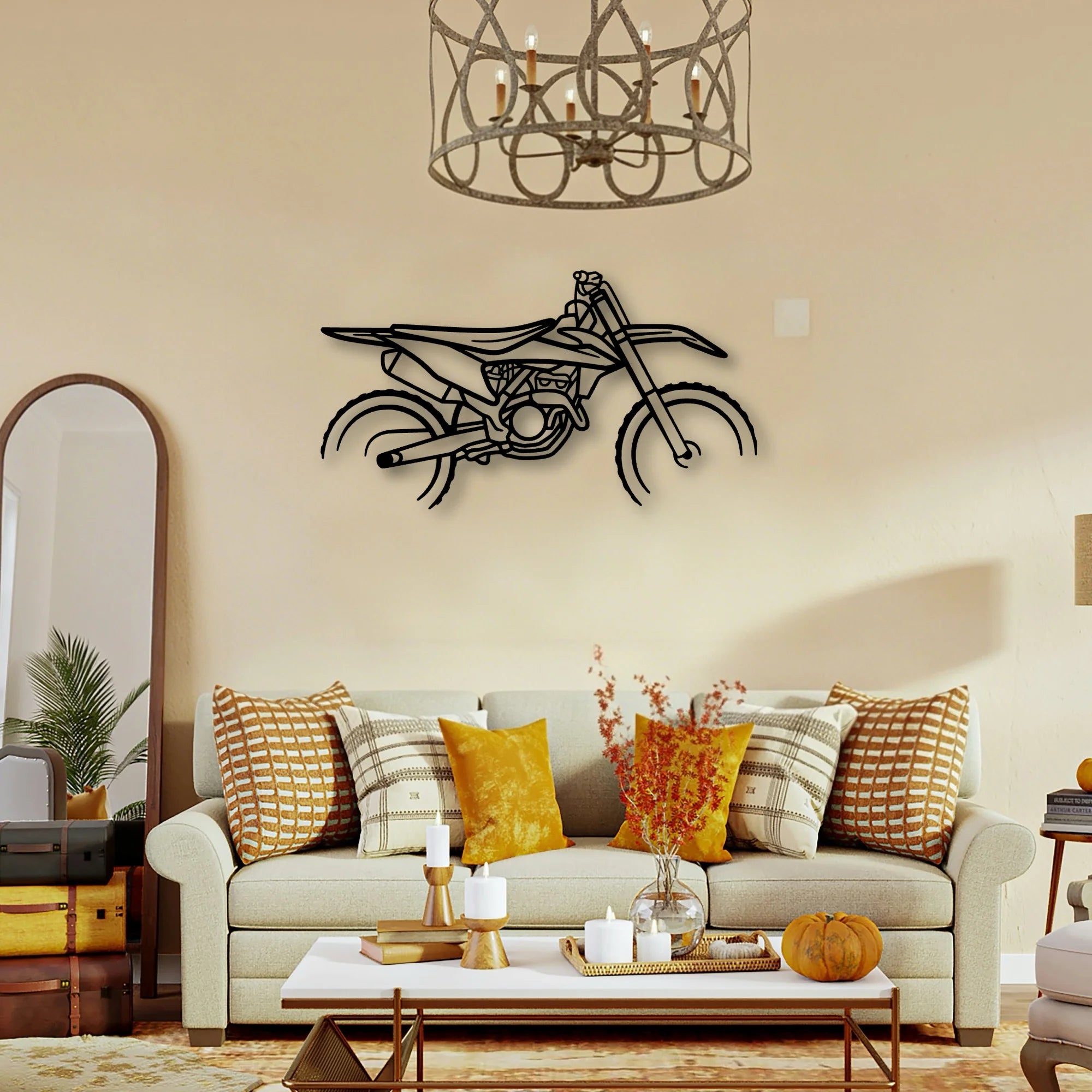 Ktm Motocross Classic Motorcycle Silhouette Metal Wall Art - Tinvibe