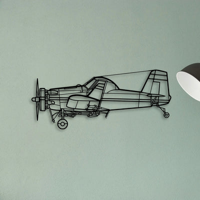 Luscombe 8A Classic Aircraft Silhouette Metal Wall Art - Tinvibe