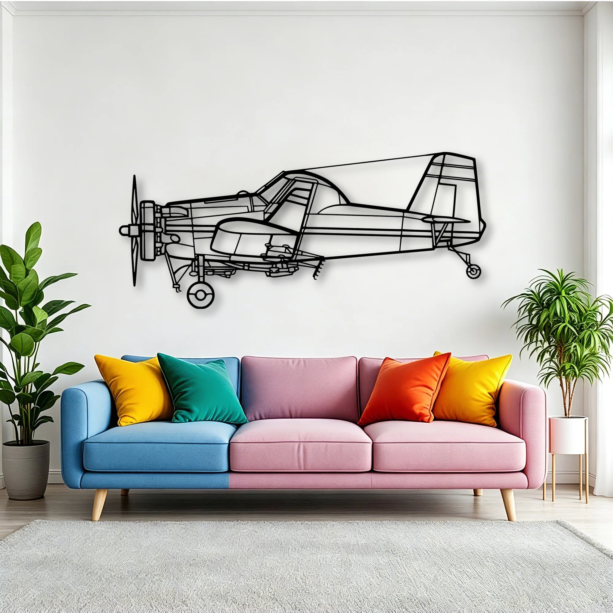 Luscombe 8A Classic Aircraft Silhouette Metal Wall Art - Tinvibe