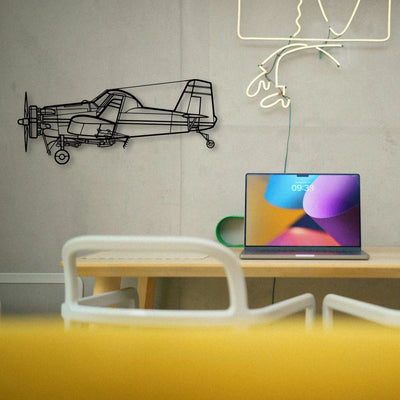 Luscombe 8A Classic Aircraft Silhouette Metal Wall Art - Tinvibe