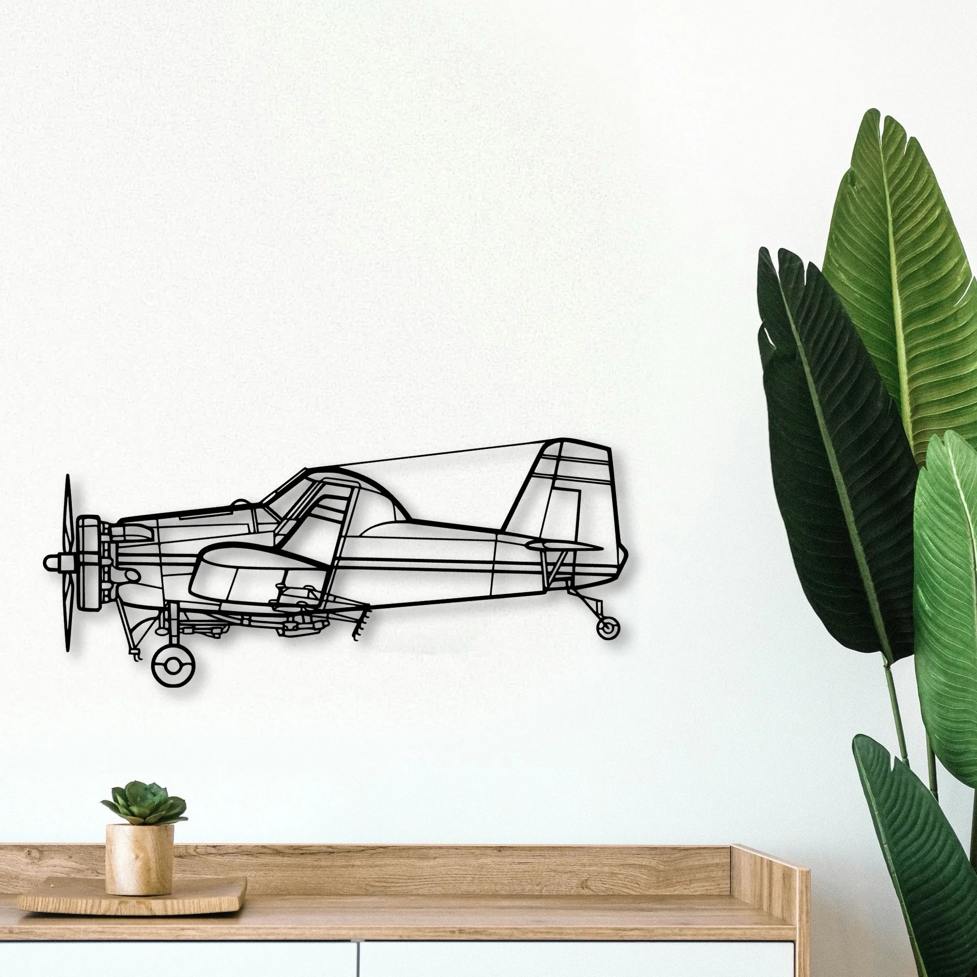 Luscombe 8A Classic Aircraft Silhouette Metal Wall Art - Tinvibe