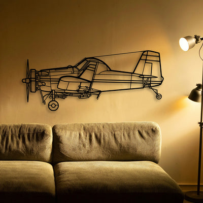Luscombe 8A Classic Aircraft Silhouette Metal Wall Art - Tinvibe