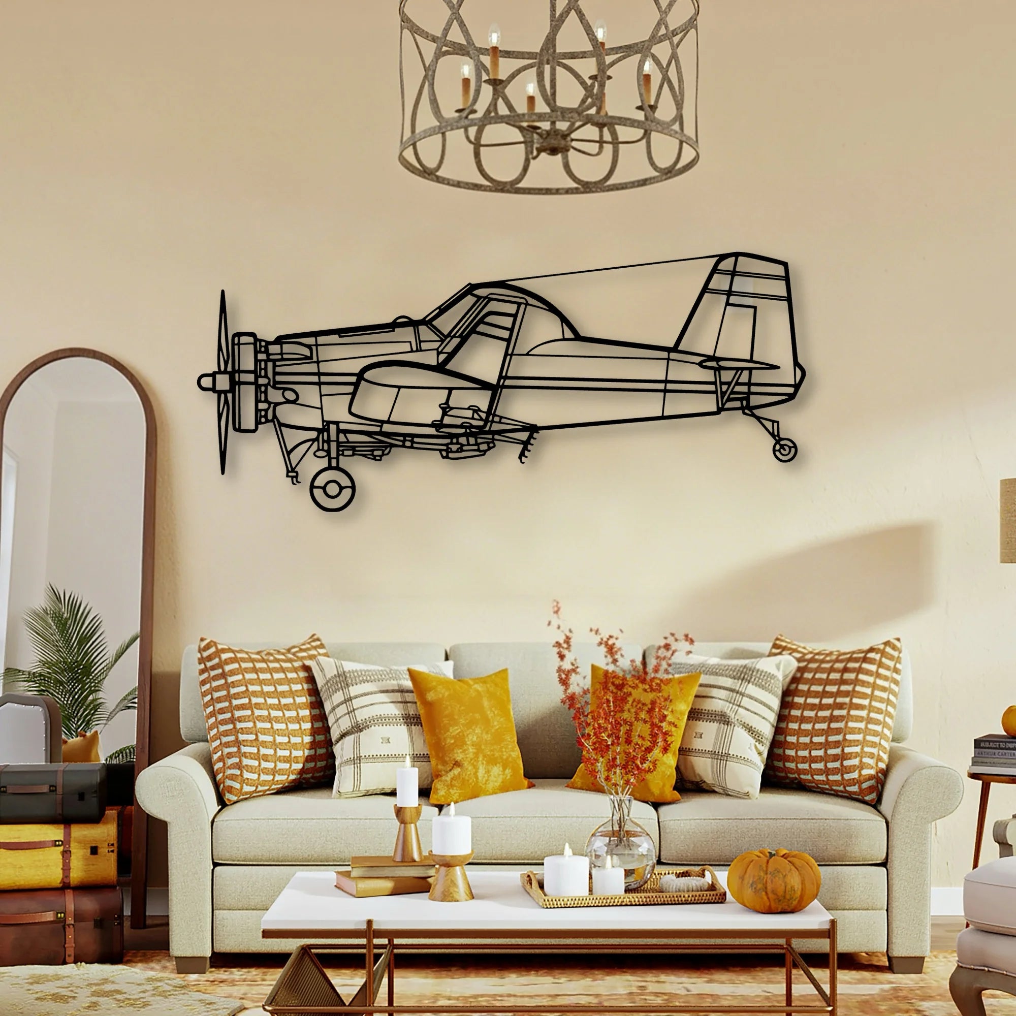Luscombe 8A Classic Aircraft Silhouette Metal Wall Art - Tinvibe