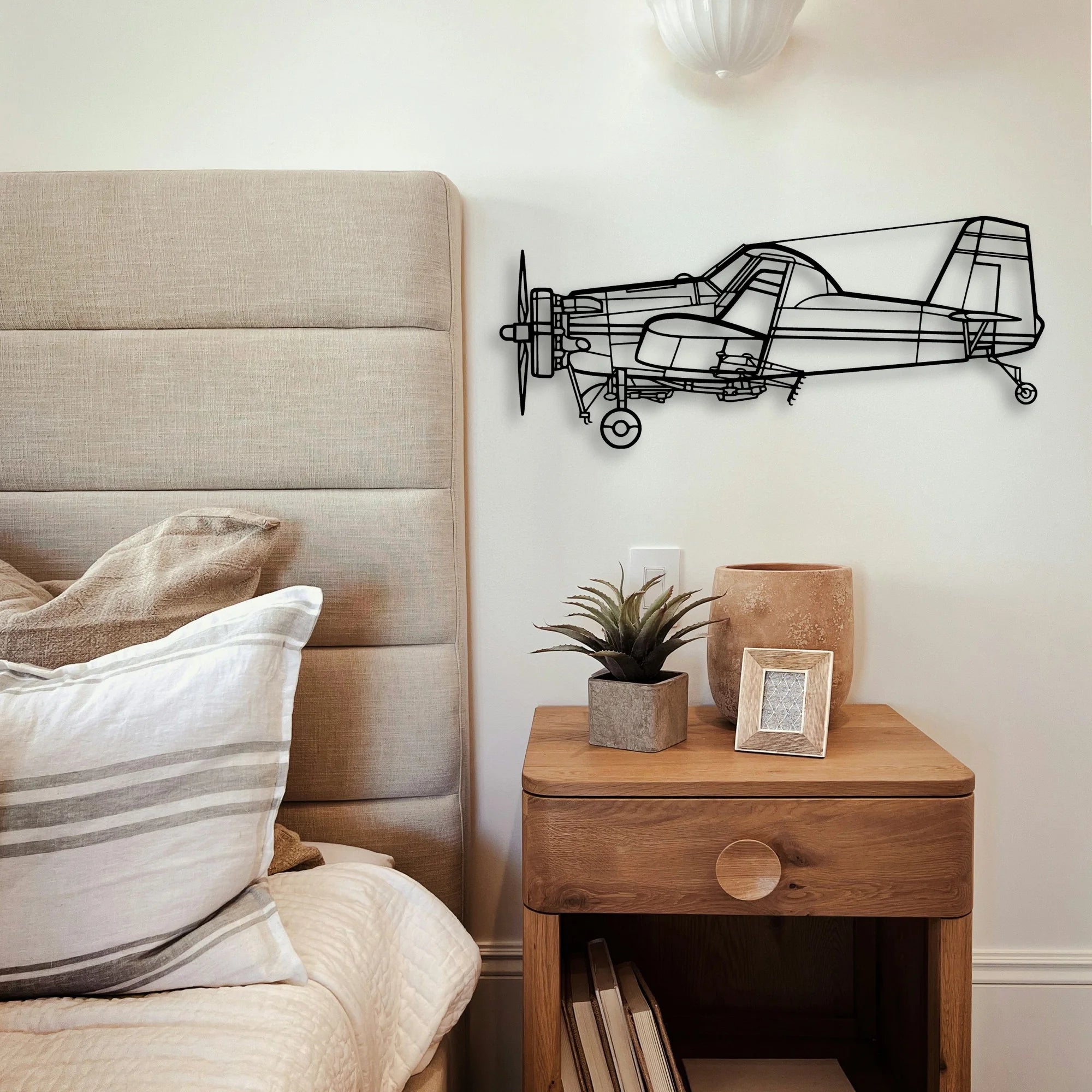 Luscombe 8A Classic Aircraft Silhouette Metal Wall Art - Tinvibe