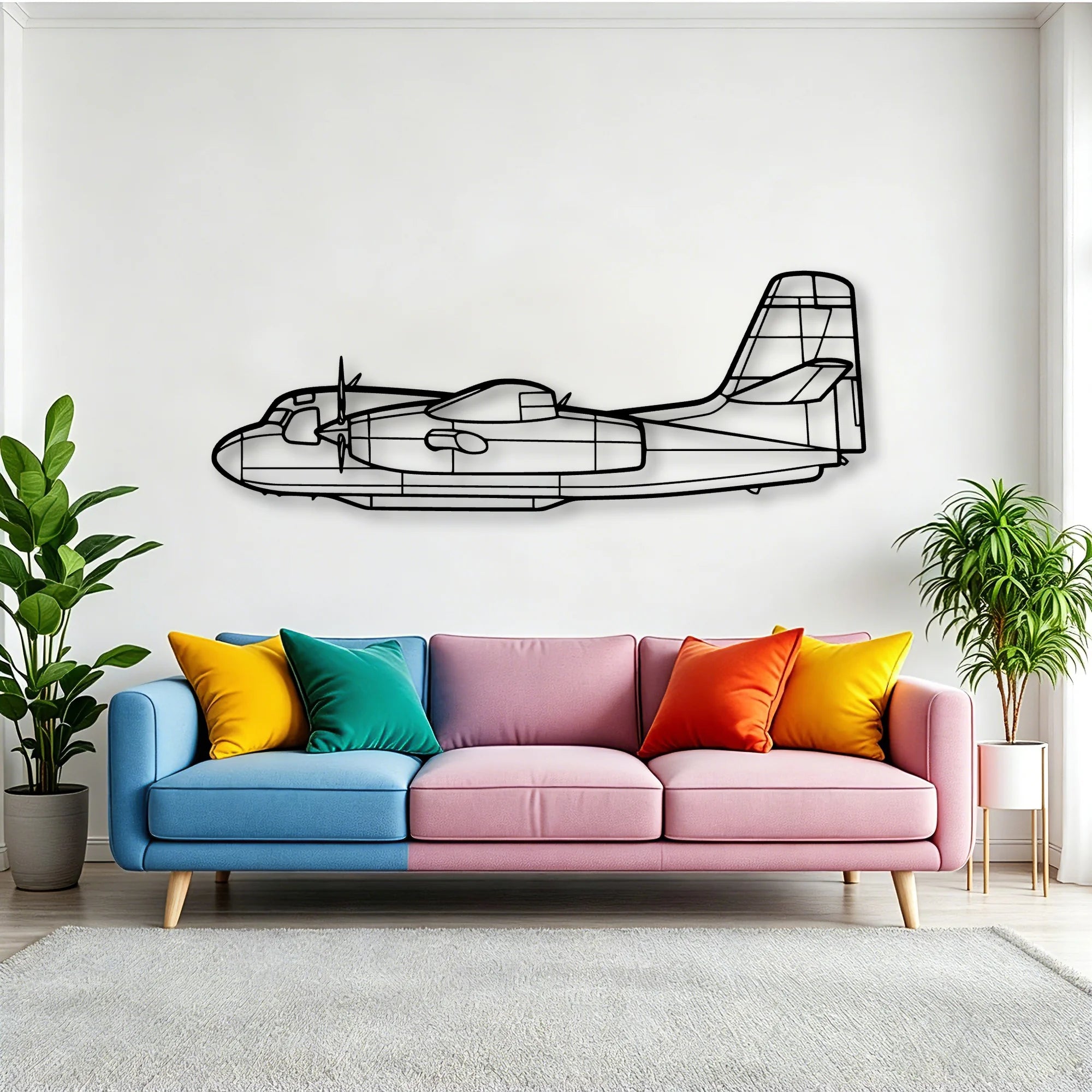 M20E Classic Aircraft Silhouette Metal Wall Art - Tinvibe