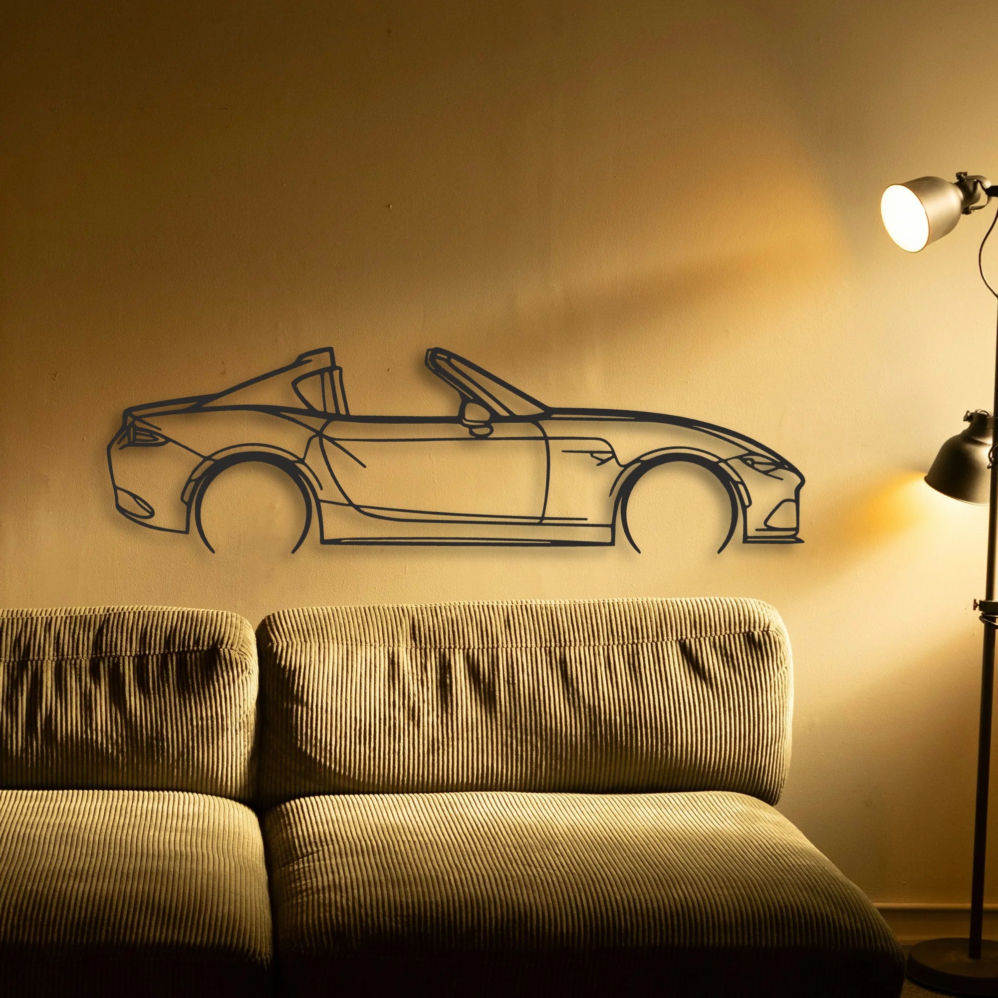 Mazda MX5 RF Classic Silhouette Metal Wall Art - Tinvibe