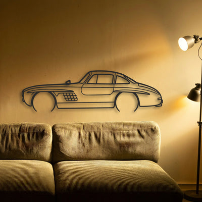 Mercedes 300 SL Classic Silhouette Metal Wall Art - Tinvibe