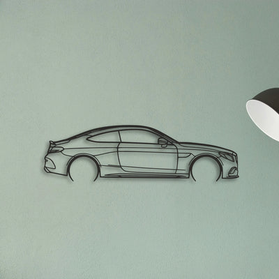Mercedes C300 Coupe Classic Silhouette Metal Wall Art - Tinvibe