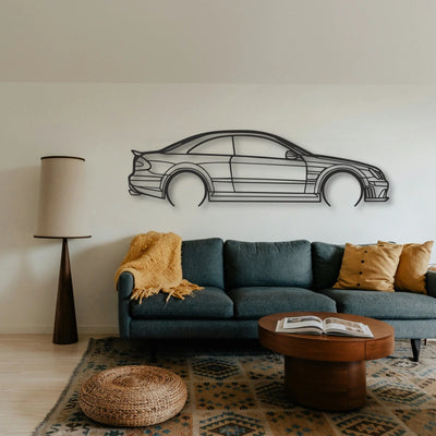 Mercedes CLK63 Classic Silhouette Metal Wall Art - Tinvibe