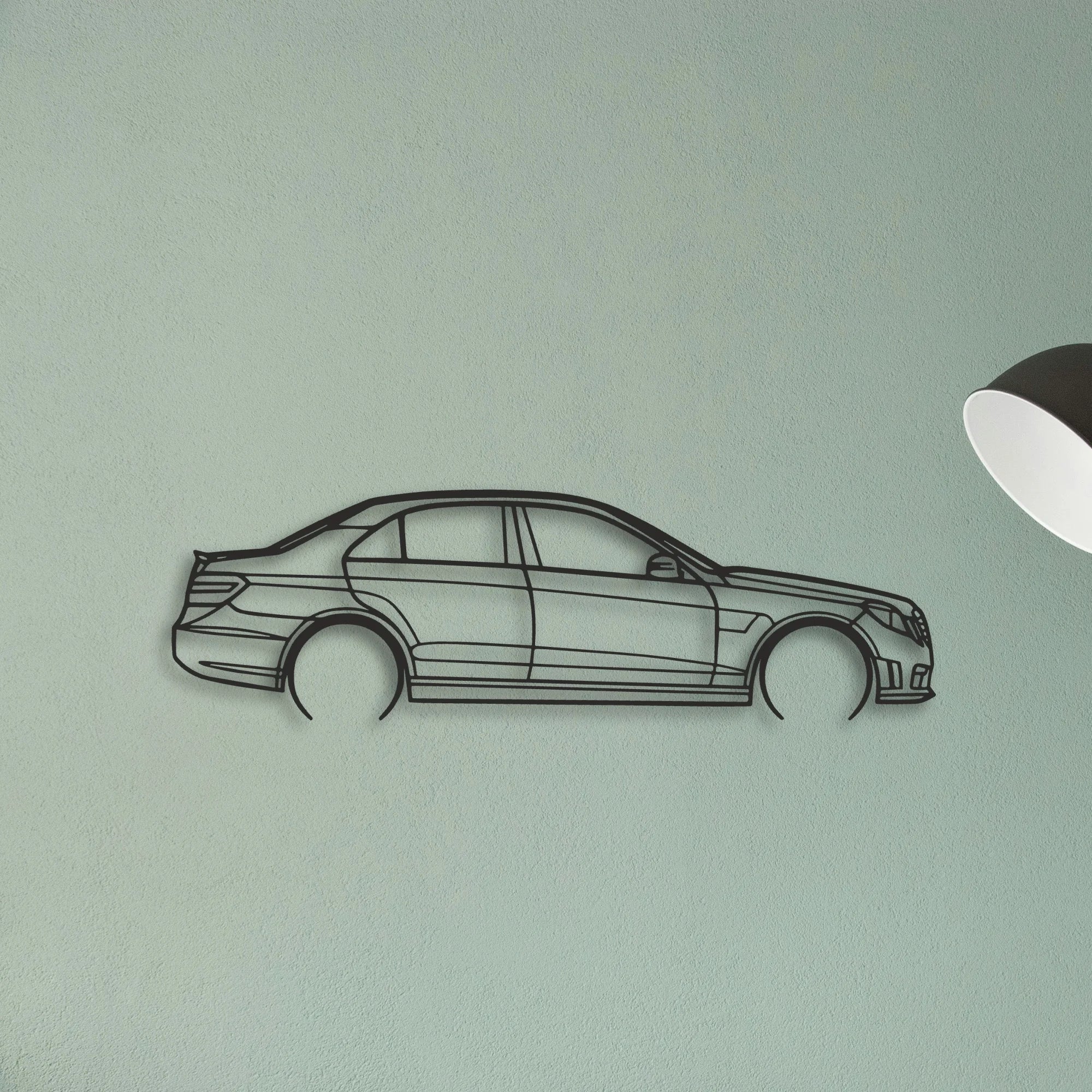 Mercedes E63 AMG Classic Silhouette Metal Wall Art - Tinvibe