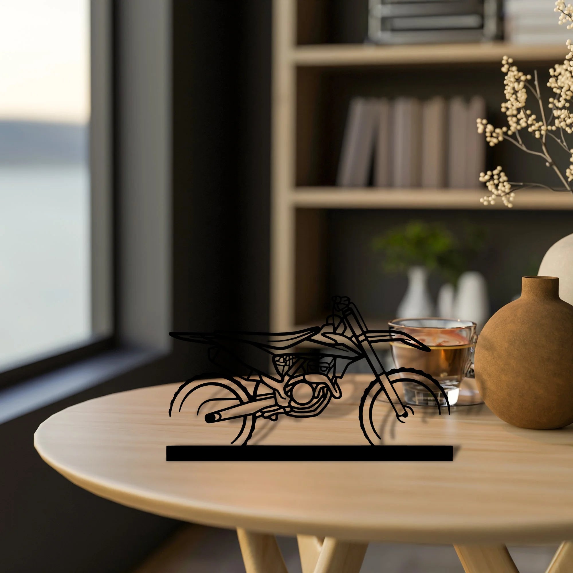 motocross Silhouette Metal Art Stand - Tinvibe