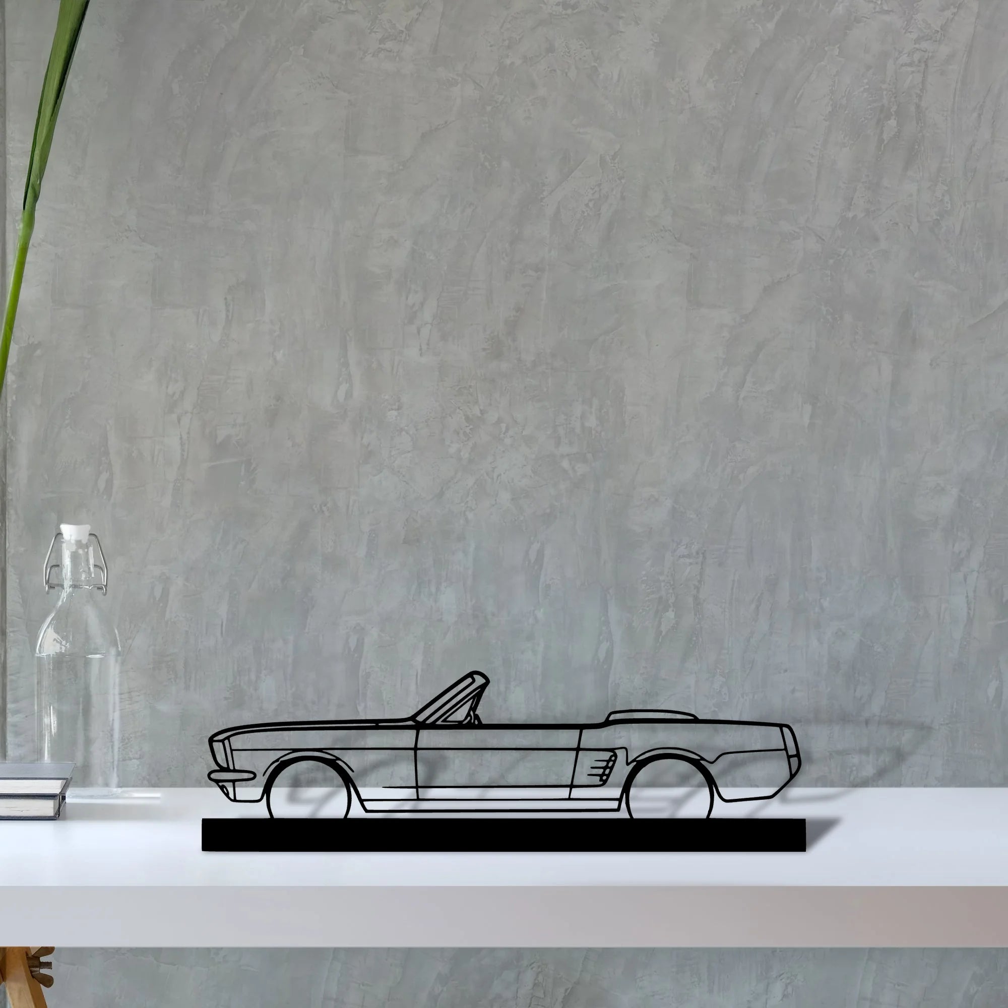 mustang-1966-convertible Silhouette Metal Art Stand - Tinvibe