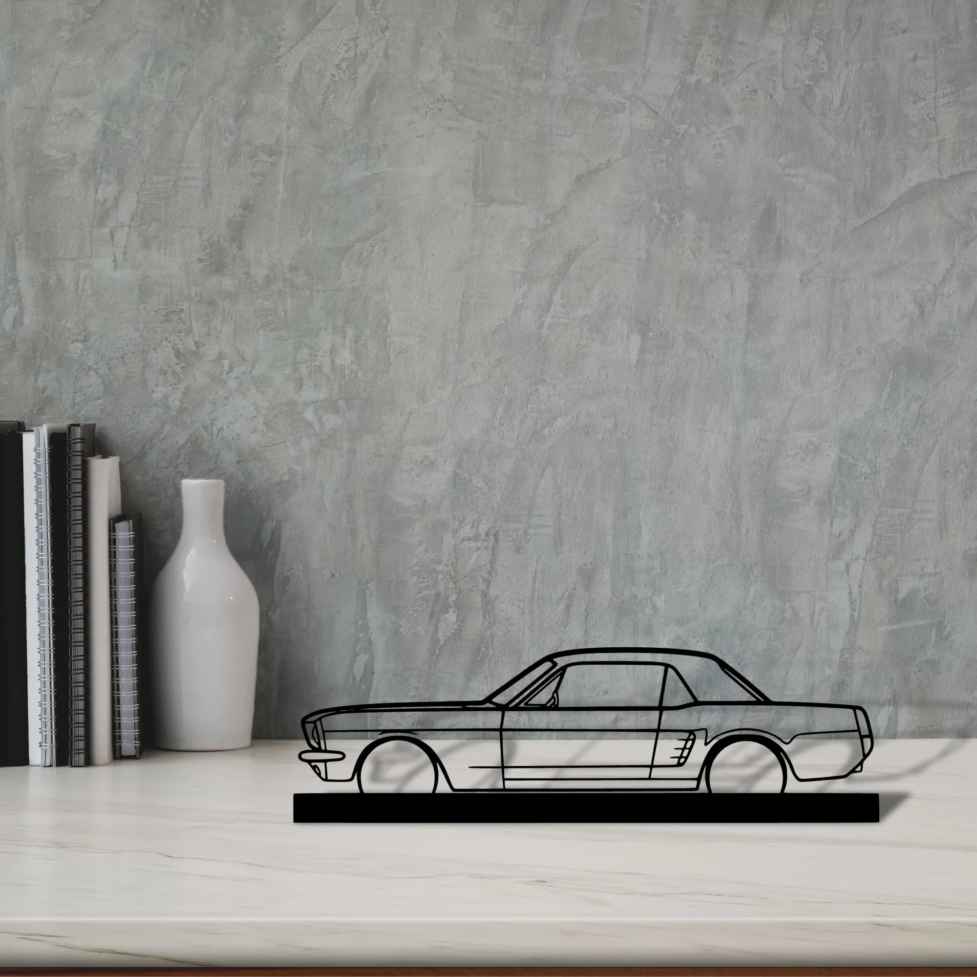 mustang-coupe-1966 Silhouette Metal Art Stand - Tinvibe