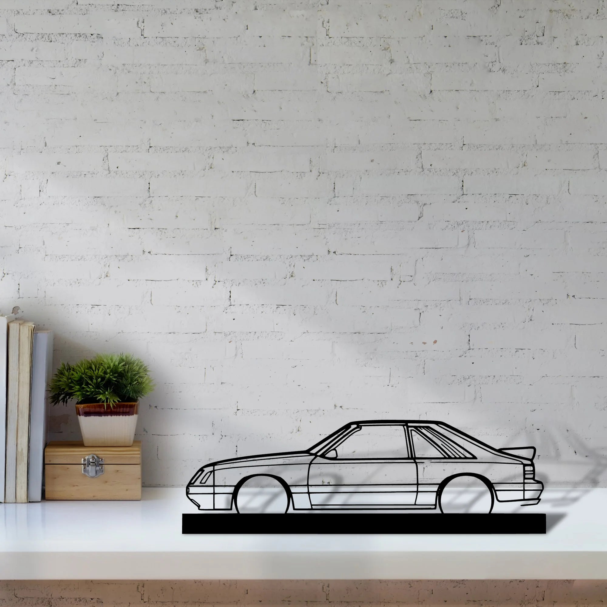 mustang-gt-1985 Silhouette Metal Art Stand - Tinvibe
