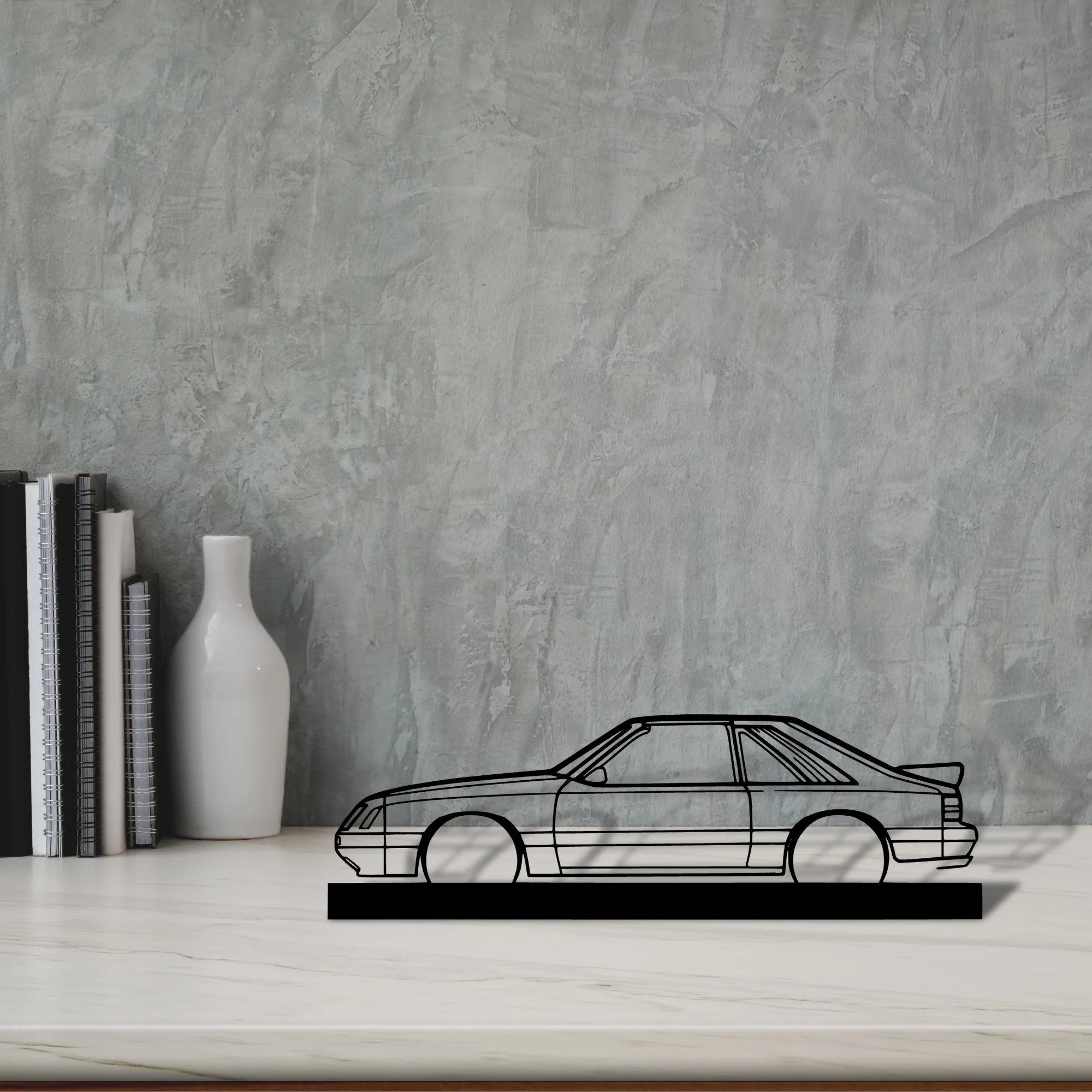 mustang-gt-1985 Silhouette Metal Art Stand - Tinvibe