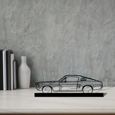 mustang-gt-fastback-390s Silhouette Metal Art Stand - Tinvibe