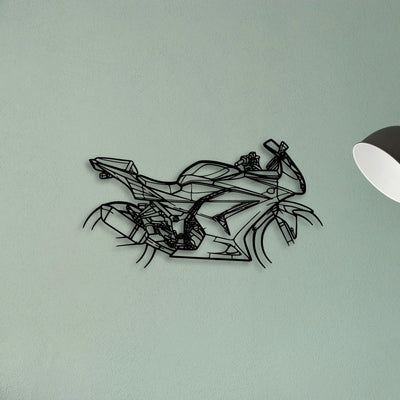 Ninja 250R 2008 Classic Motorcycle Silhouette Metal Wall Art - Tinvibe