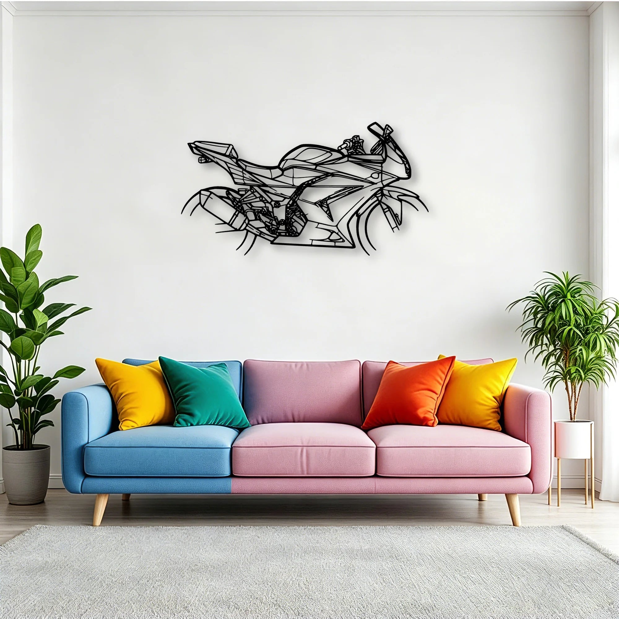 Ninja 250R 2008 Classic Motorcycle Silhouette Metal Wall Art - Tinvibe
