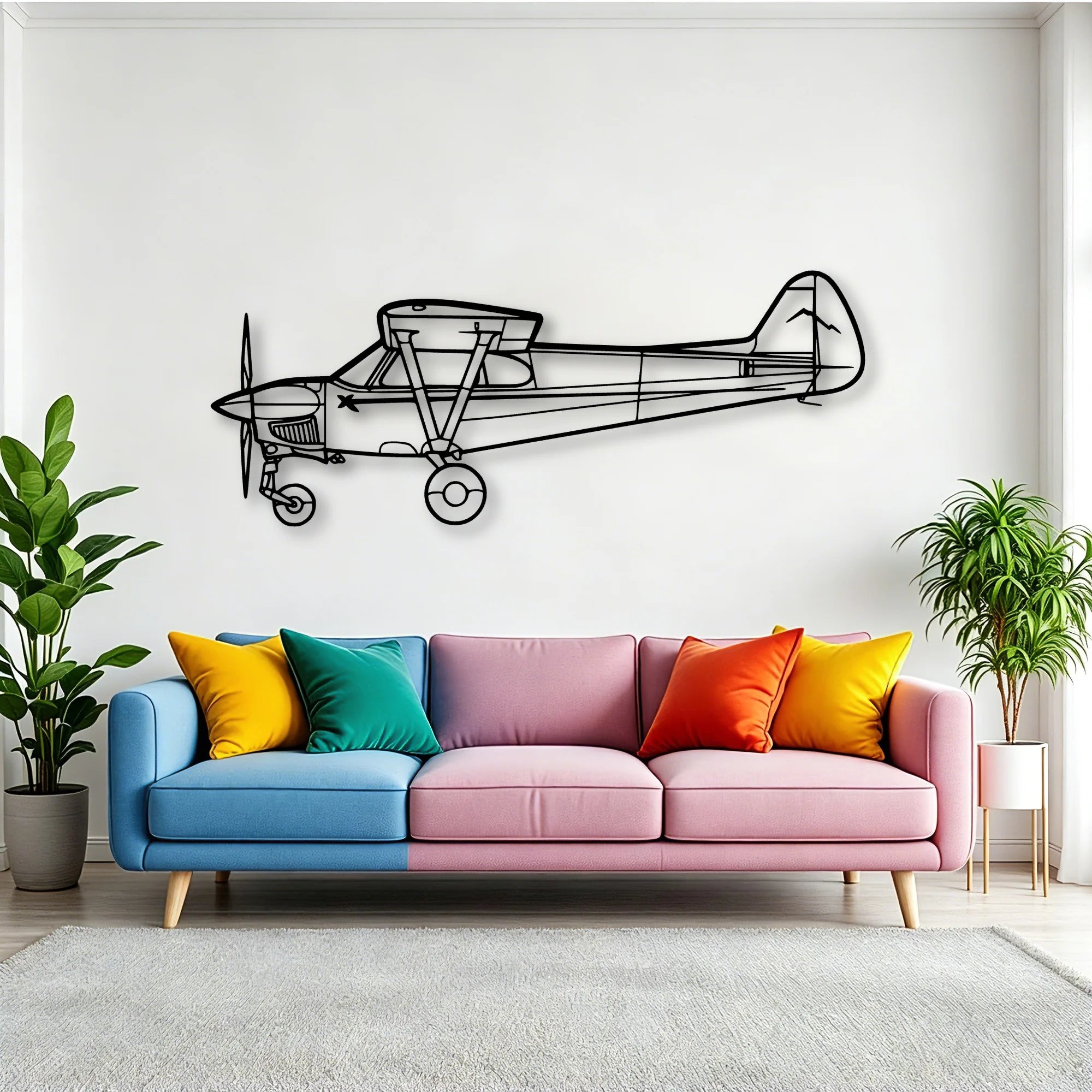 Nxcub Classic Aircraft Silhouette Metal Wall Art - Tinvibe