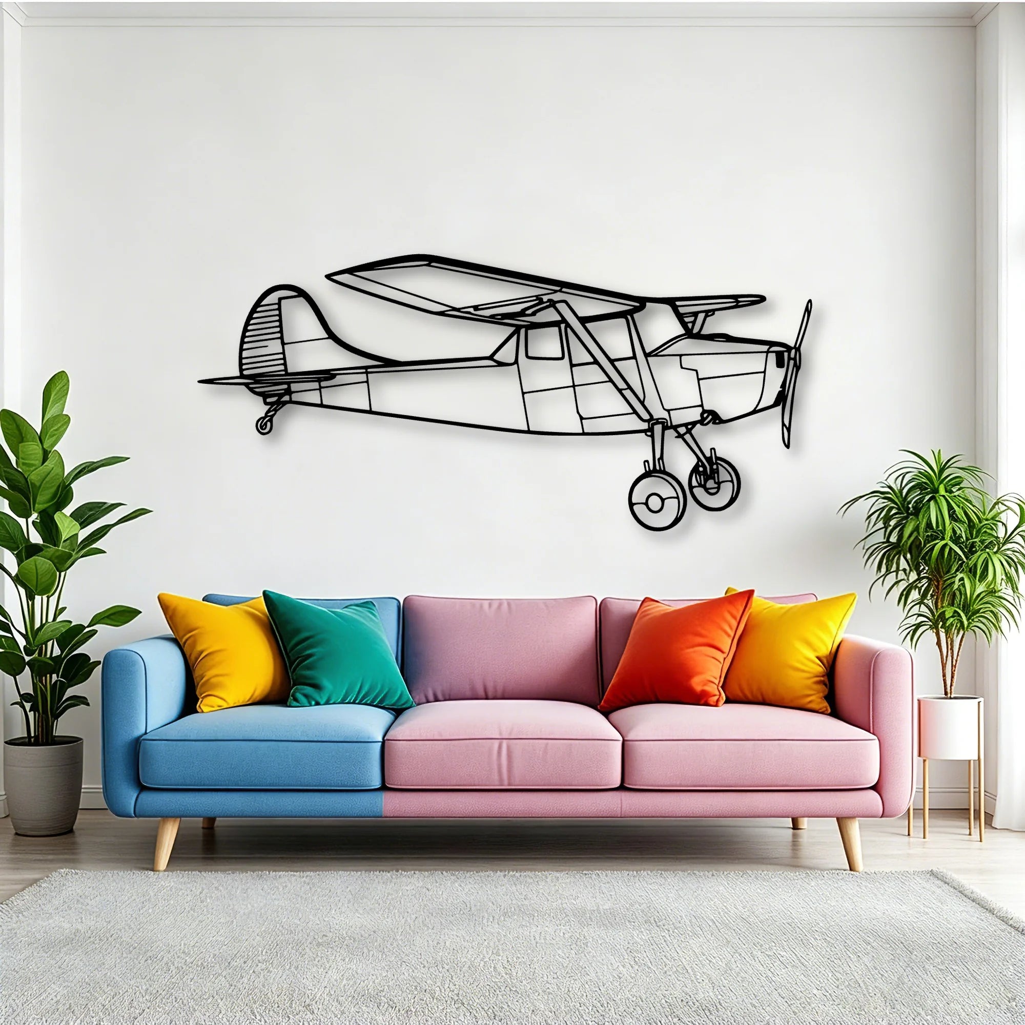 O 1 Bird Dog Classic Aircraft Silhouette Metal Wall Art - Tinvibe