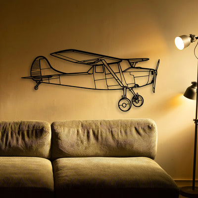 O 1 Bird Dog Classic Aircraft Silhouette Metal Wall Art - Tinvibe