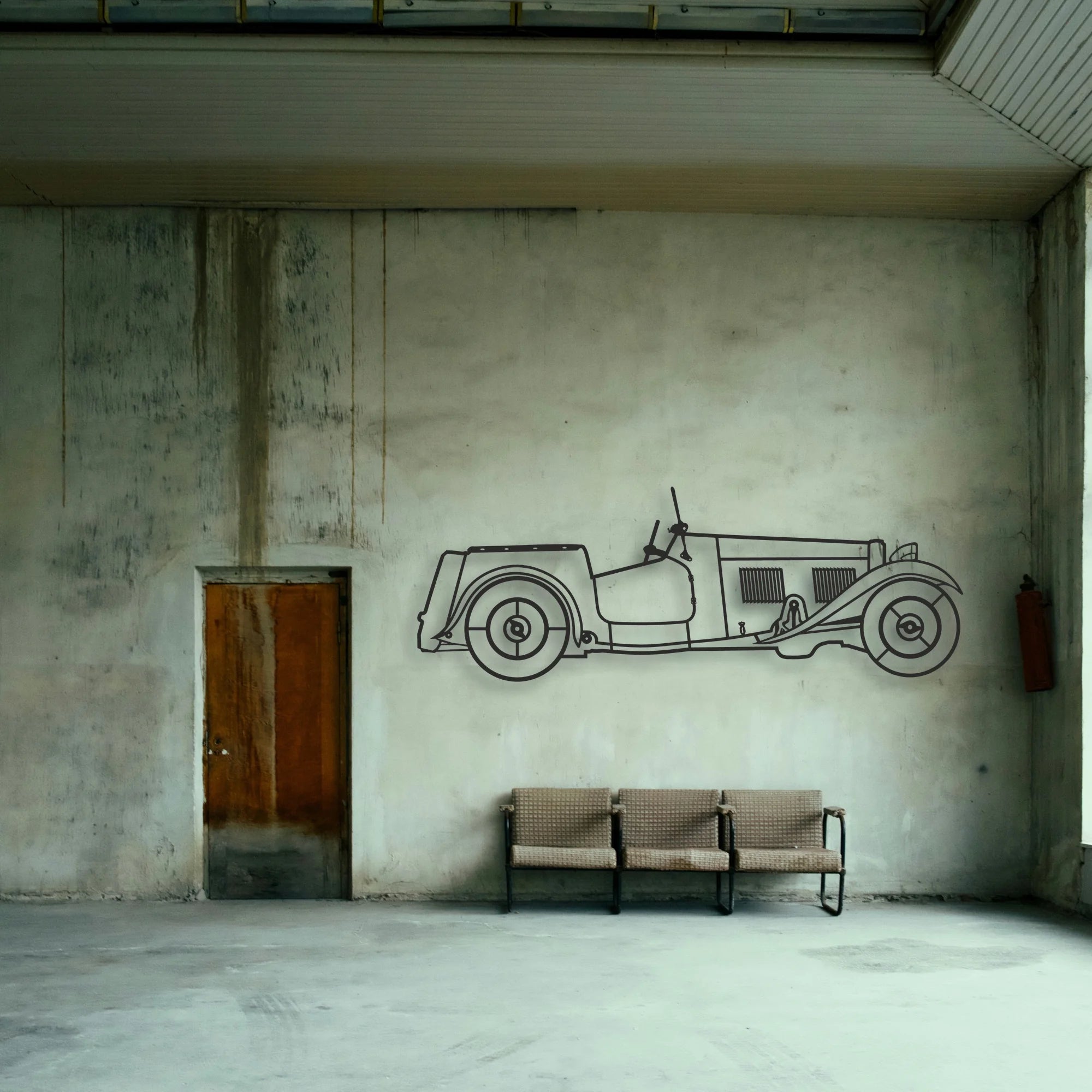 OLD Classic CAR Classic Silhouette Metal Wall Art - Tinvibe