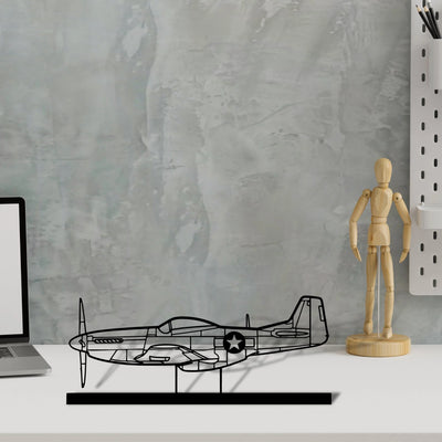 p-51-mustang-4 Silhouette Metal Art Stand - Tinvibe