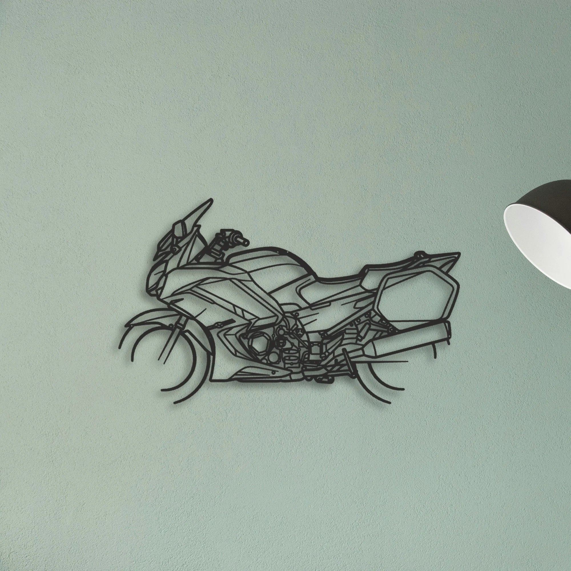 P24 2013 Yamaha FJR1300A 2013 Yamaha FJR1300A Classic Motorcycle Silhouette Metal Wall Art - Tinvibe