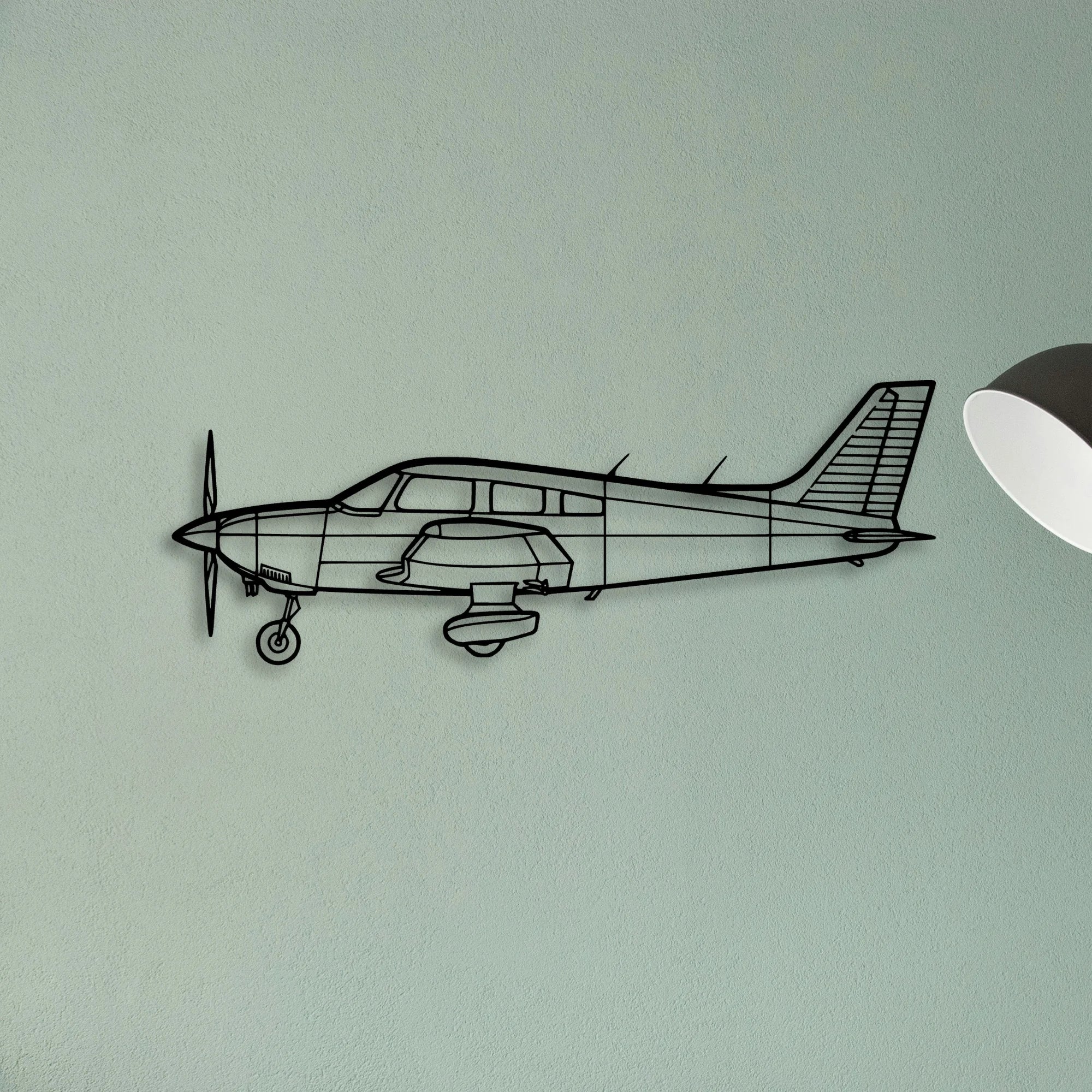 PA 28 181 Archer Classic Aircraft Silhouette Metal Wall Art - Tinvibe