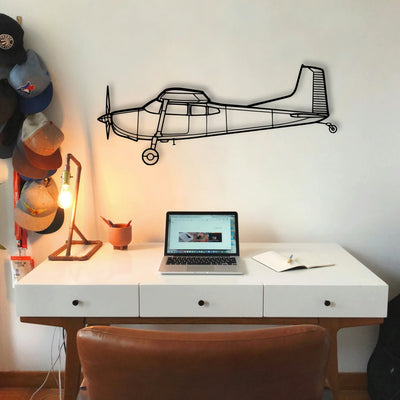 PA 28 Classic Aircraft Silhouette Metal Wall Art - Tinvibe