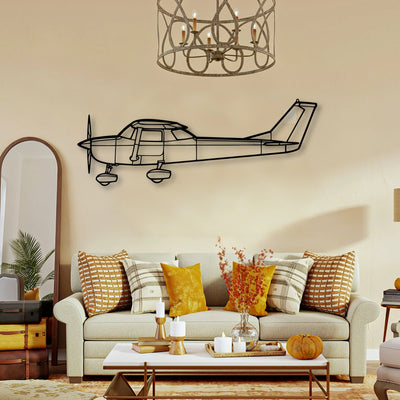 PA 34 200T Seneca Ii Classic Aircraft Silhouette Metal Wall Art - Tinvibe
