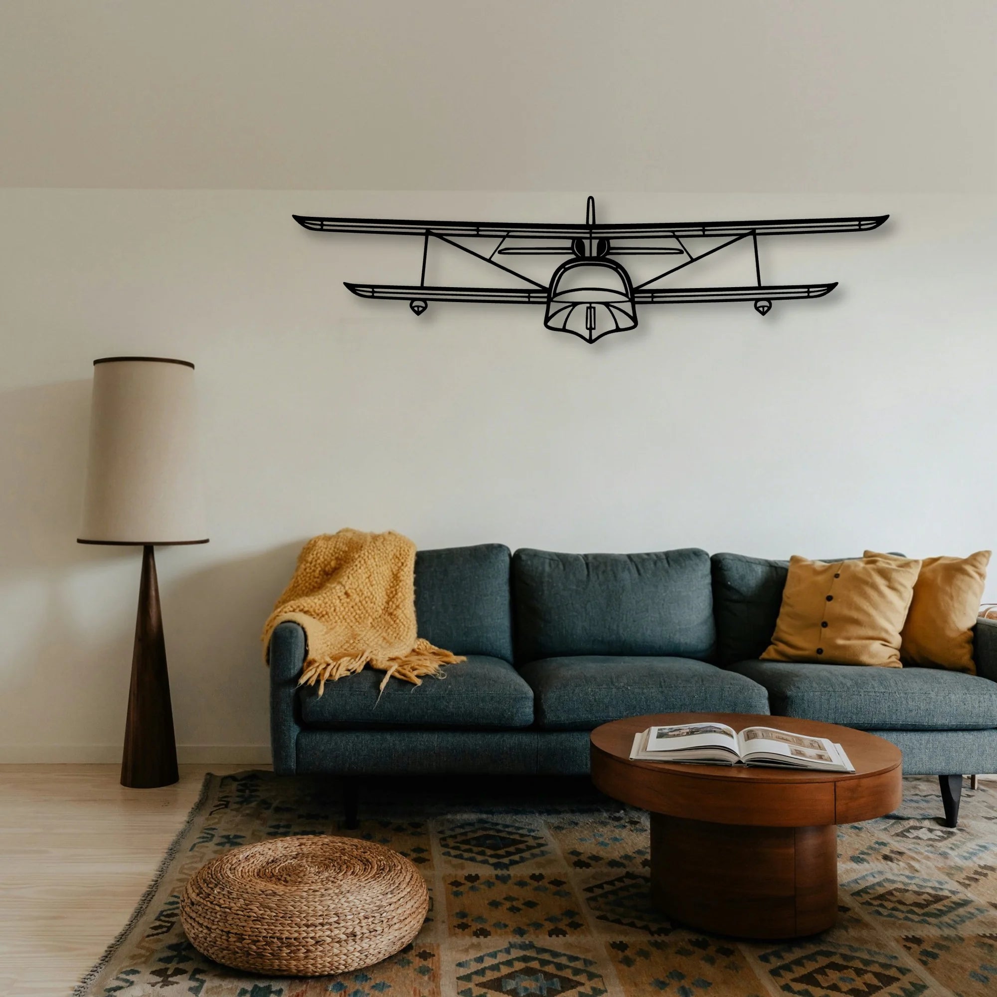 PA 44 Seminole Classic Aircraft Silhouette Metal Wall Art - Tinvibe