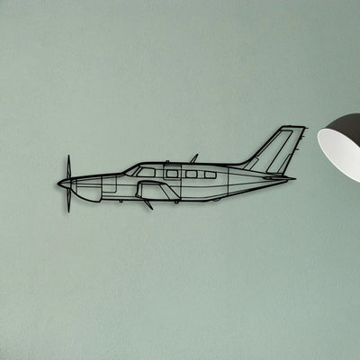 PA 46 350P Malibu Mirage 2 Classic Aircraft Silhouette Metal Wall Art - Tinvibe
