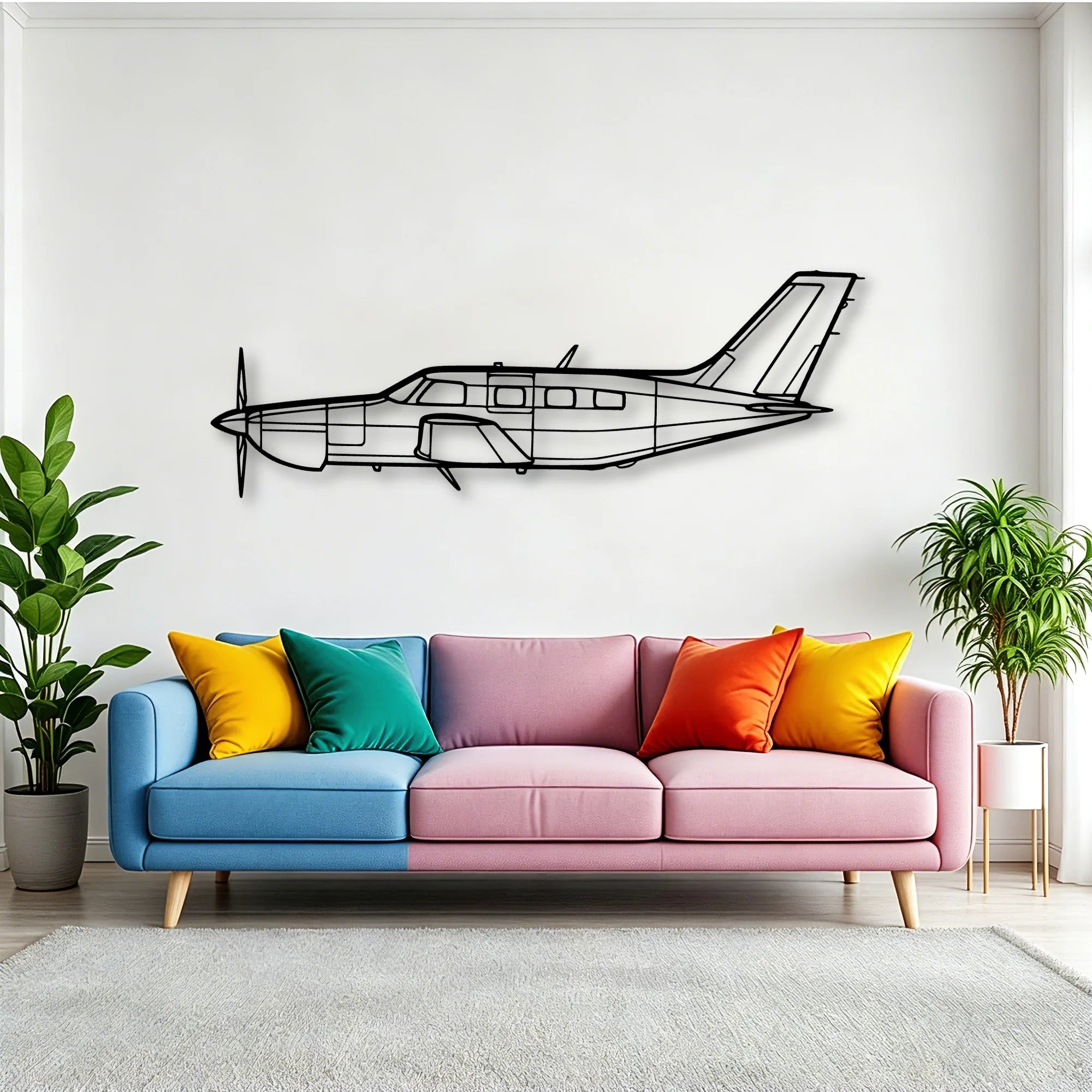 PA 46 350P Malibu Mirage 2 Classic Aircraft Silhouette Metal Wall Art - Tinvibe