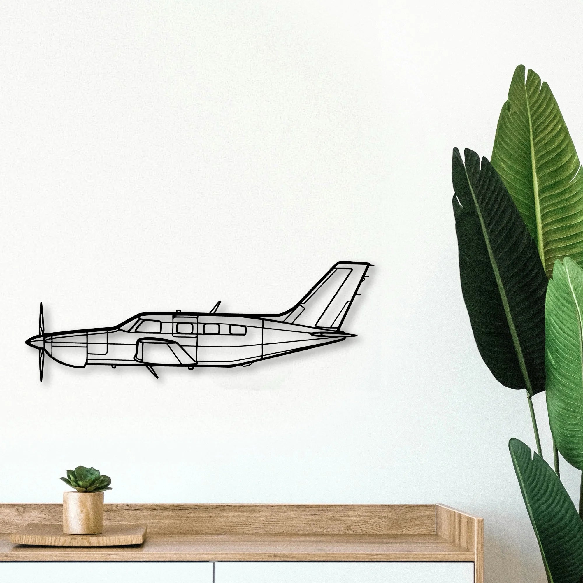 PA 46 350P Malibu Mirage 2 Classic Aircraft Silhouette Metal Wall Art - Tinvibe