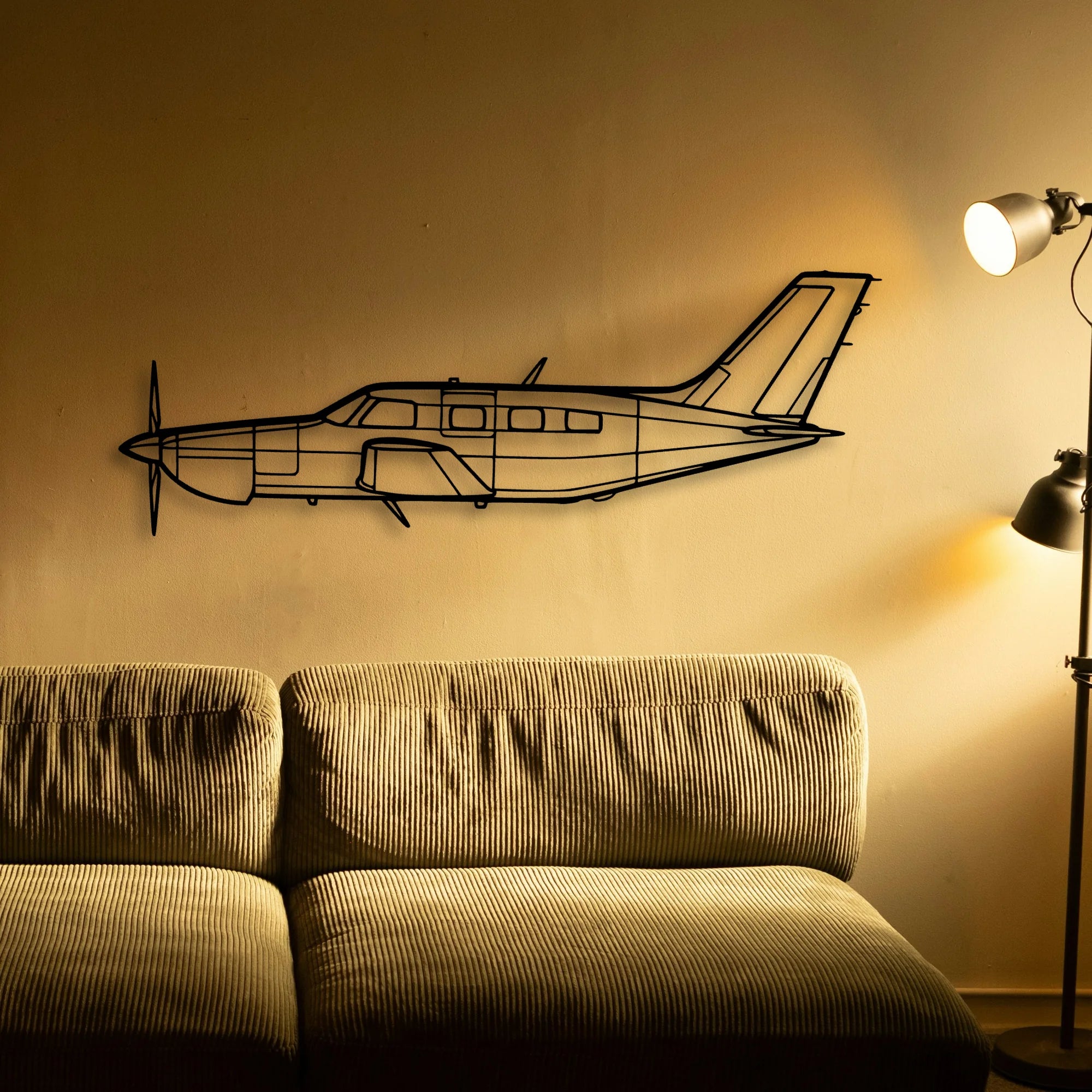PA 46 350P Malibu Mirage 2 Classic Aircraft Silhouette Metal Wall Art - Tinvibe