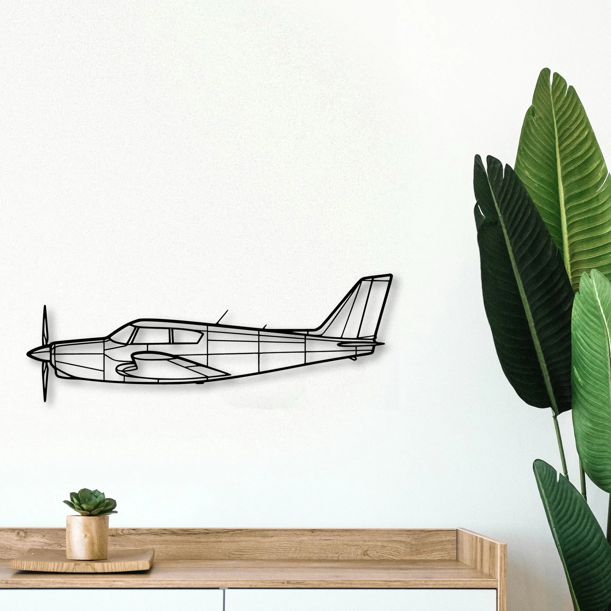 PA 46 Malibu Classic Aircraft Silhouette Metal Wall Art - Tinvibe