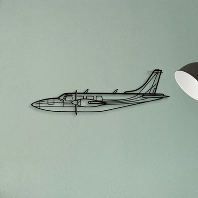 Piper Aerostar 600A Classic Aircraft Silhouette Metal Wall Art - Tinvibe