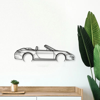 Porsche 911 Cabrio Model 997 Classic Silhouette Metal Wall Art - Tinvibe