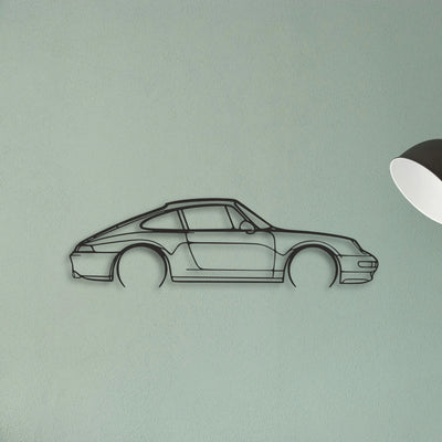 Porsche 911 Model 993 Classic Silhouette Metal Wall Art - Tinvibe