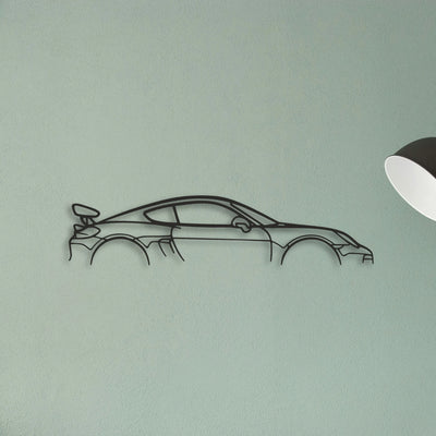 Porsche Cayman GT4 981 Classic Silhouette Metal Wall Art - Tinvibe