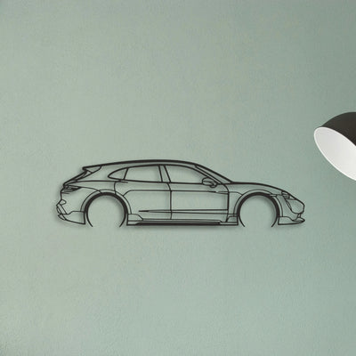Porsche Taycan Turbo Cross Classic Silhouette Metal Wall Art - Tinvibe
