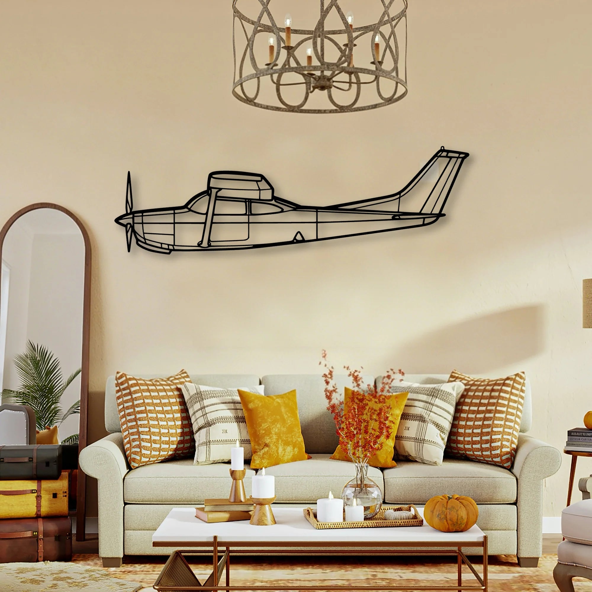 R182 3 Classic Aircraft Silhouette Metal Wall Art - Tinvibe