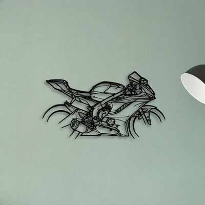 R6 2018 Classic Motorcycle Silhouette Metal Wall Art - Tinvibe
