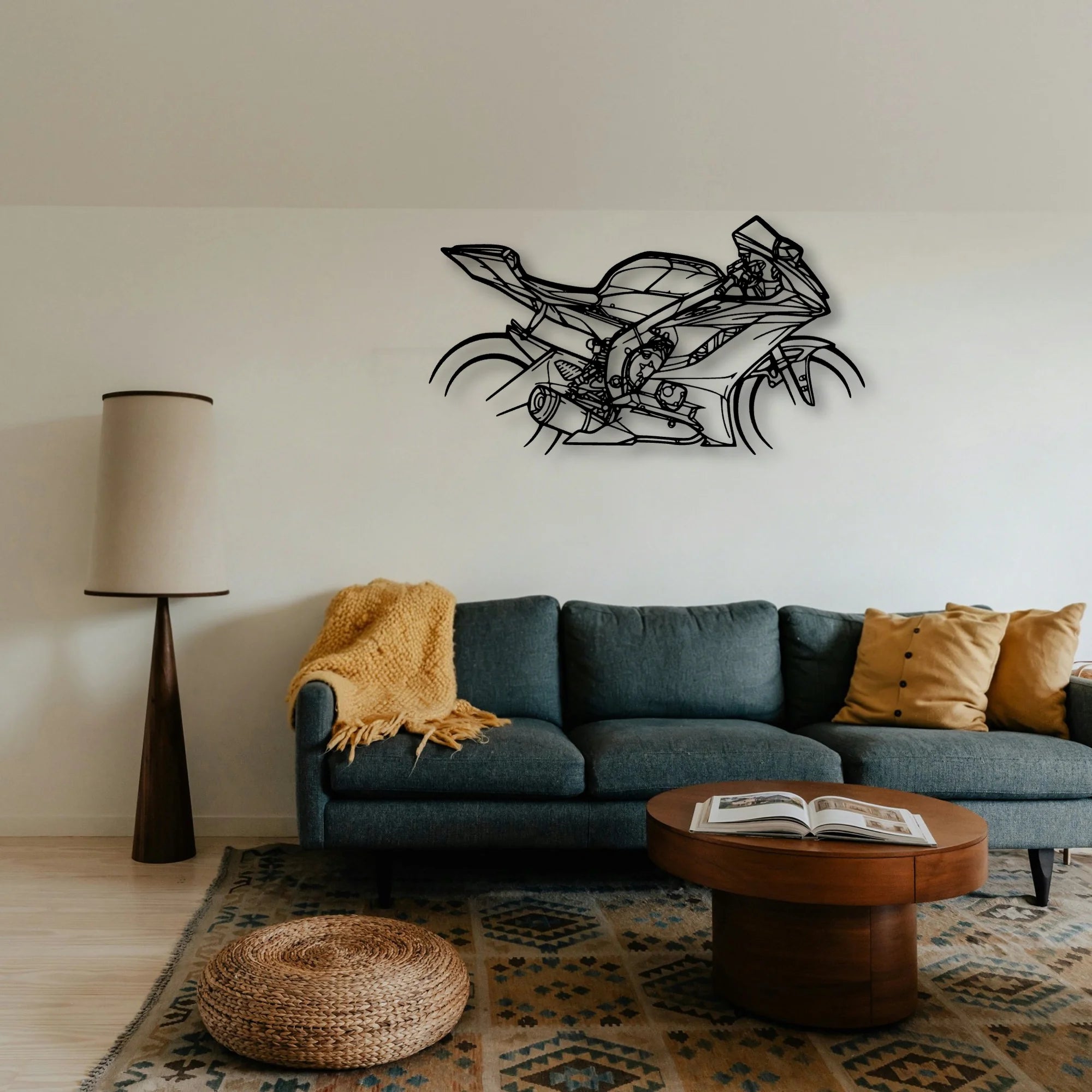 R6 2018 Classic Motorcycle Silhouette Metal Wall Art - Tinvibe